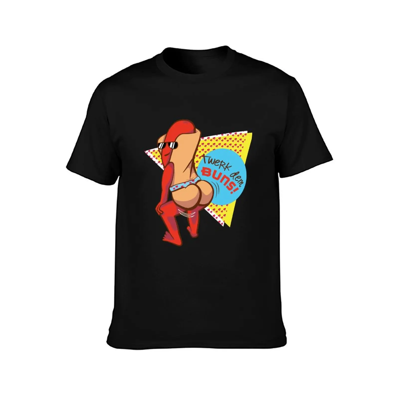 Twerk Dem Buns! Dancing Hot Dog Art T-Shirt Work Outdoor Short Sleeve Tee T-Shirt