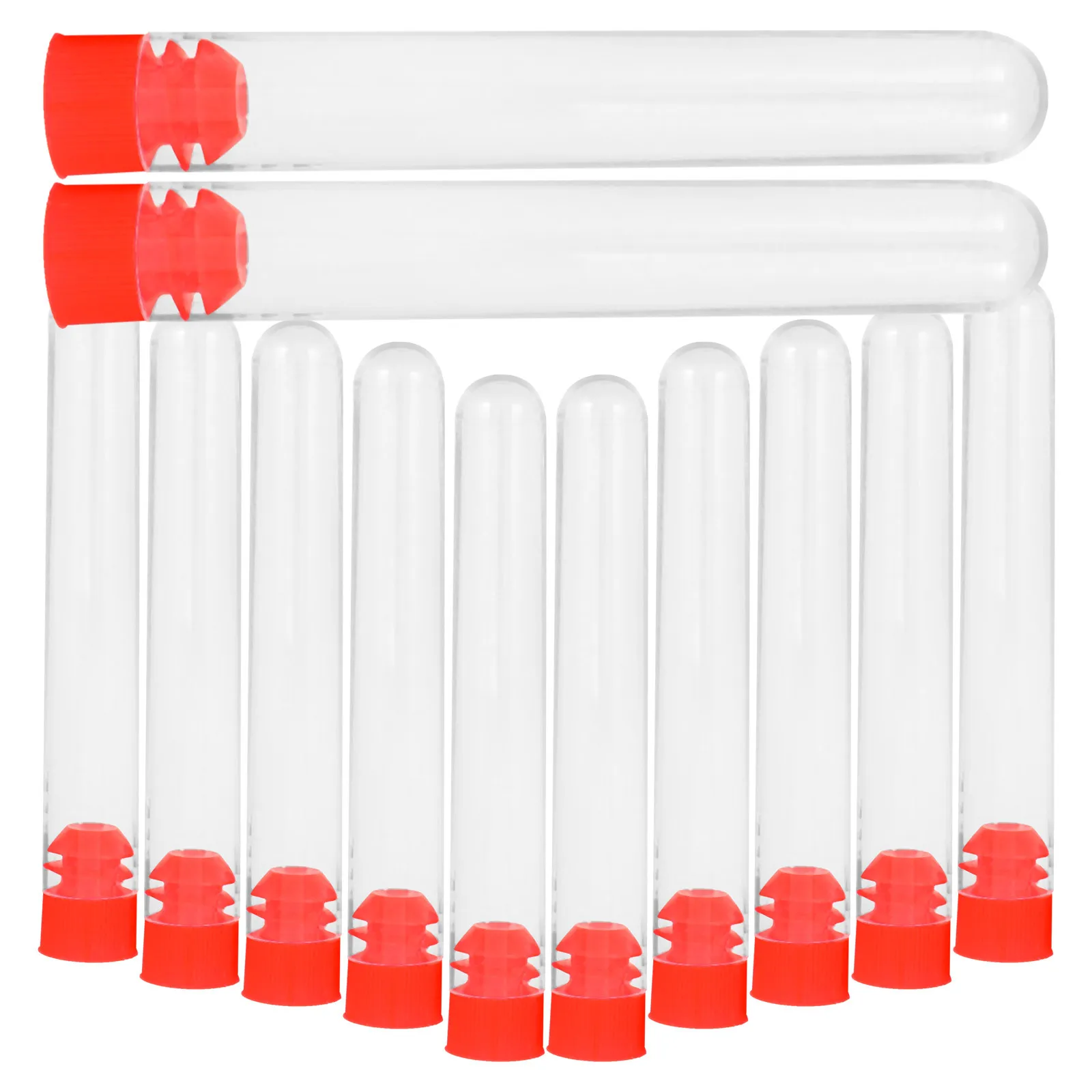 

12 pcs 16X150Mm Clear Plastic Test Tubes Premium Hard Shell For Sample Lotion Gel Storage Portable Travel Use Plastic
