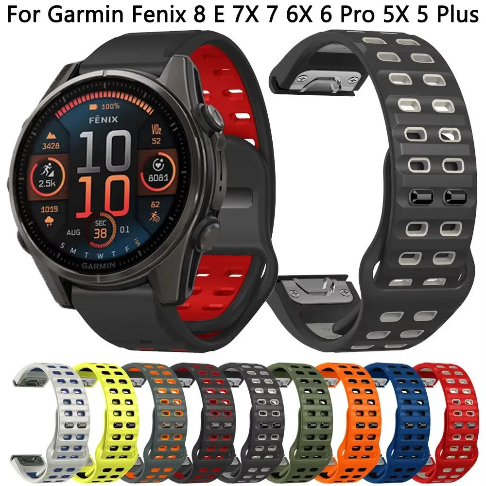 Compatibile con Fenix 8 47mm 51mm cinturino 22 26mm per Garmin Fenix 6 6X Pro/Fenix 7X 7 Pro 5 5X Plus cinturino in silicone Quickfit