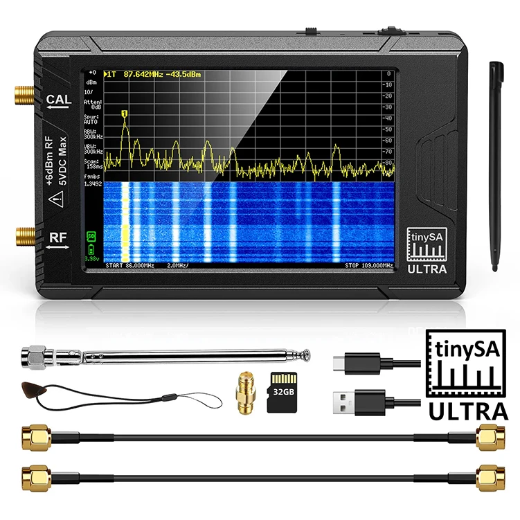 

Handheld TinySA ULTRA Spectrum Analyzer 4 Inch Display 800Mhz With 32GB SD Card RF Generator Spectrum Analyzer