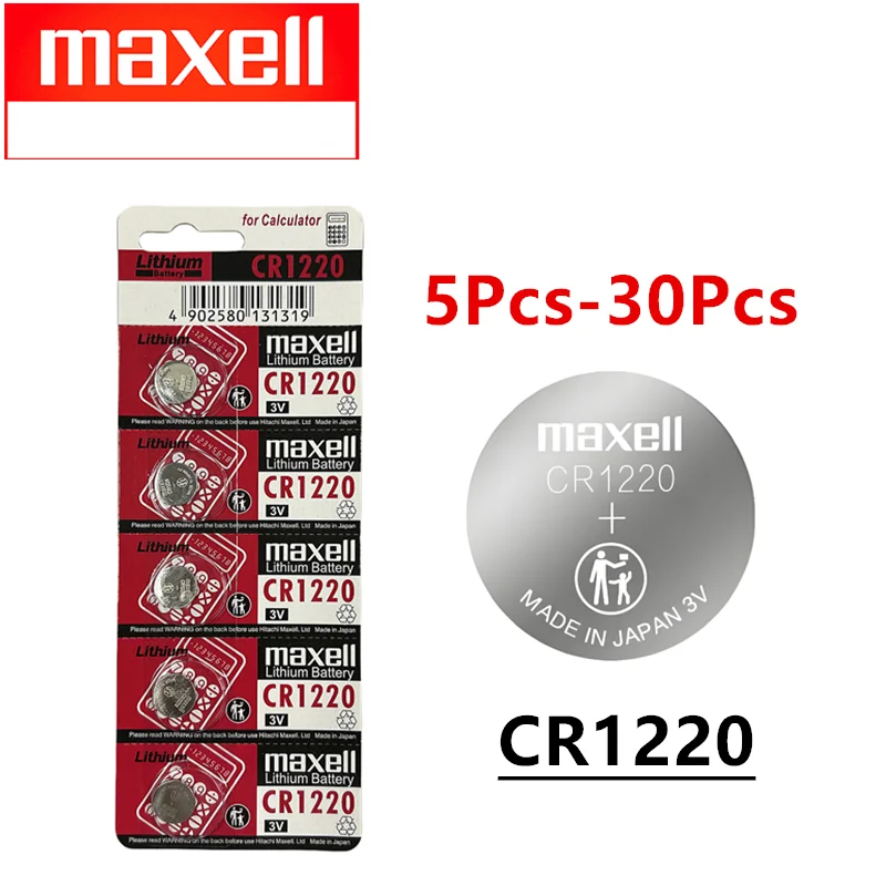 5 uds-30 Uds. Para Maxell CR1220 llaves de coche kilter instrumento cosmético control remoto reloj de juguete pulsera 3 v botón batería