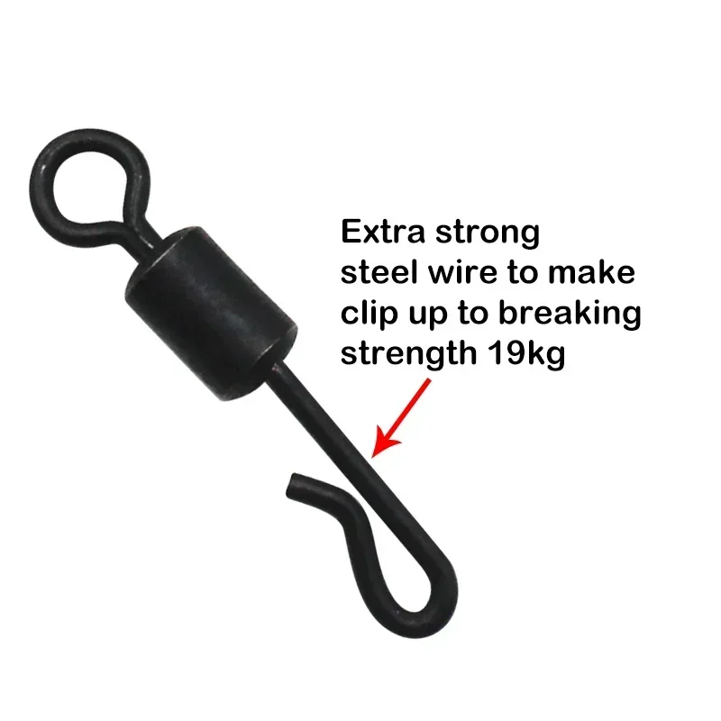 20pcs Carp Fishing Accessories Quick Change Flexi Ring Swivel Ronnie Rig Size 8 Lead Clip Anti Tangle Sleeves For Fishing Tackle