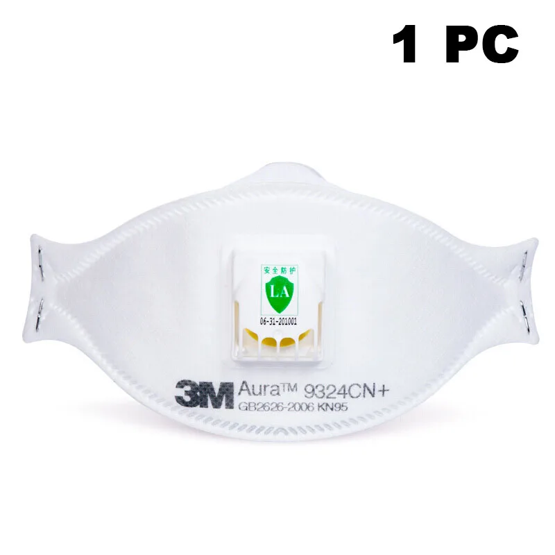 1 Stück FFP2-Maske 3M 9324CN Aura Dust Wiederverwendbare KN95-Maske Staubdicht Haze Weather mit Ventil Aura Partikel Atemschutzmaske 9332 Masken