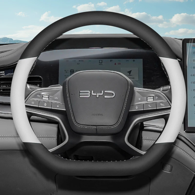 

For BYD Seal 06 GT Seal 06 DMI Sealion 07 EV 05 DM-i Universal Car Steering Wheel Cover Car Interior Accessories Genuine Leather