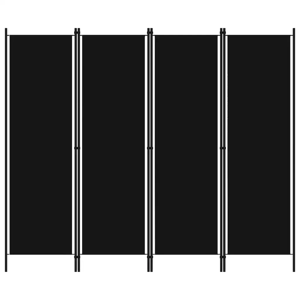Vidaxl Black 4-Panel Room Divider 200X180 Cm Privacy Screen,Out Screen,Interior Decoration