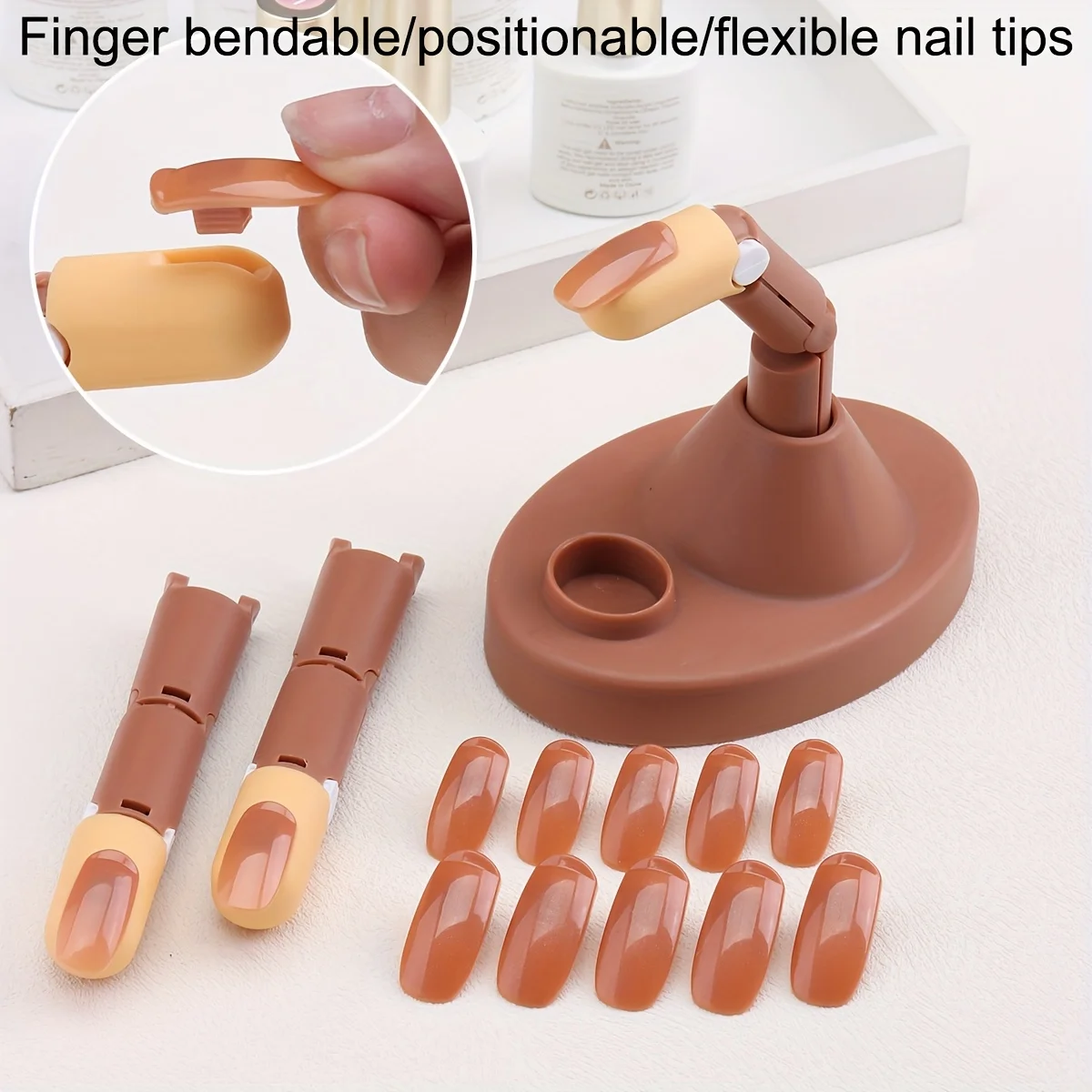 

Mechanical Practice Hand For Acrylic Nails Silicone Nails Tips Can Be Detachable Beginners Practice Moving Finger Strap Base