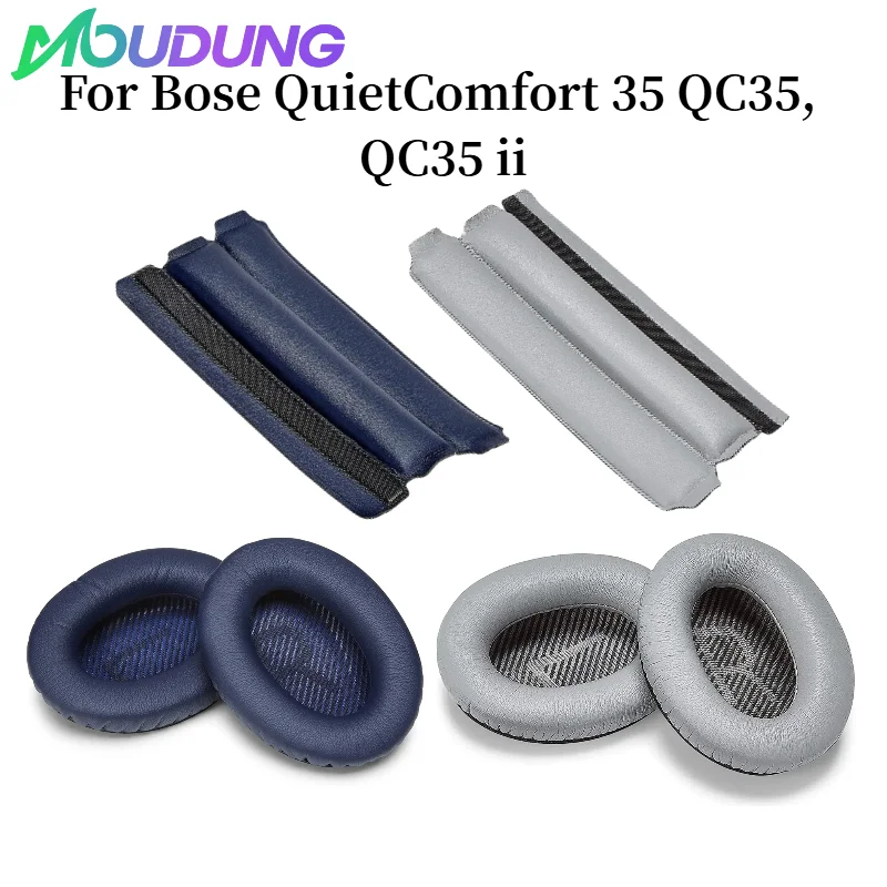 

MOUDUNG Ear Pads Cushions + Headband ,Replacement Kit for Bose QuietComfort 35 QC35, QC35 ii Headphones Repairing Parts