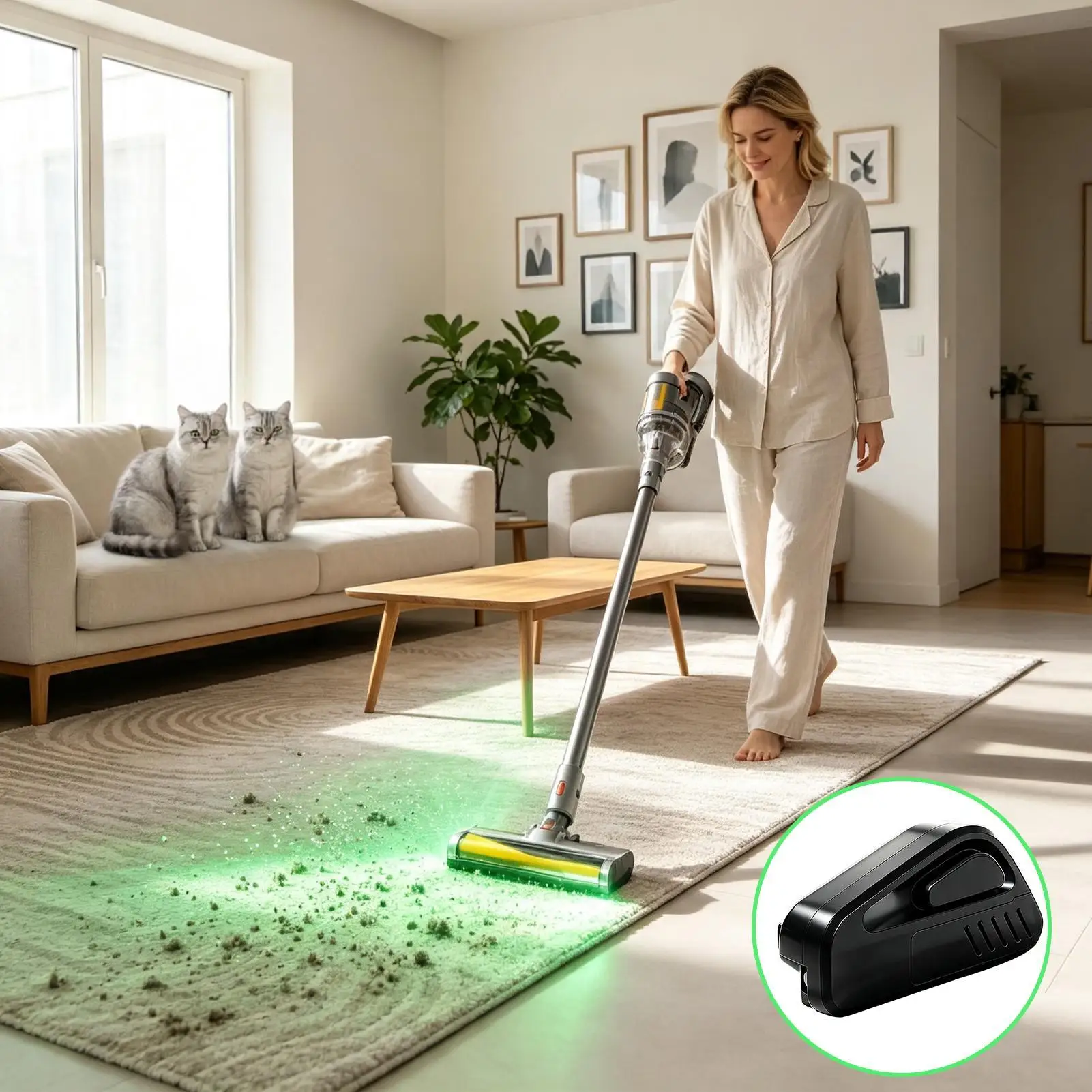 Vacuum Light Universal Lint Cleaner Dust Display Lamp Replacement Vacuum Attachment For Floor Carpet Pet Hardwood Dorm Lint Rug