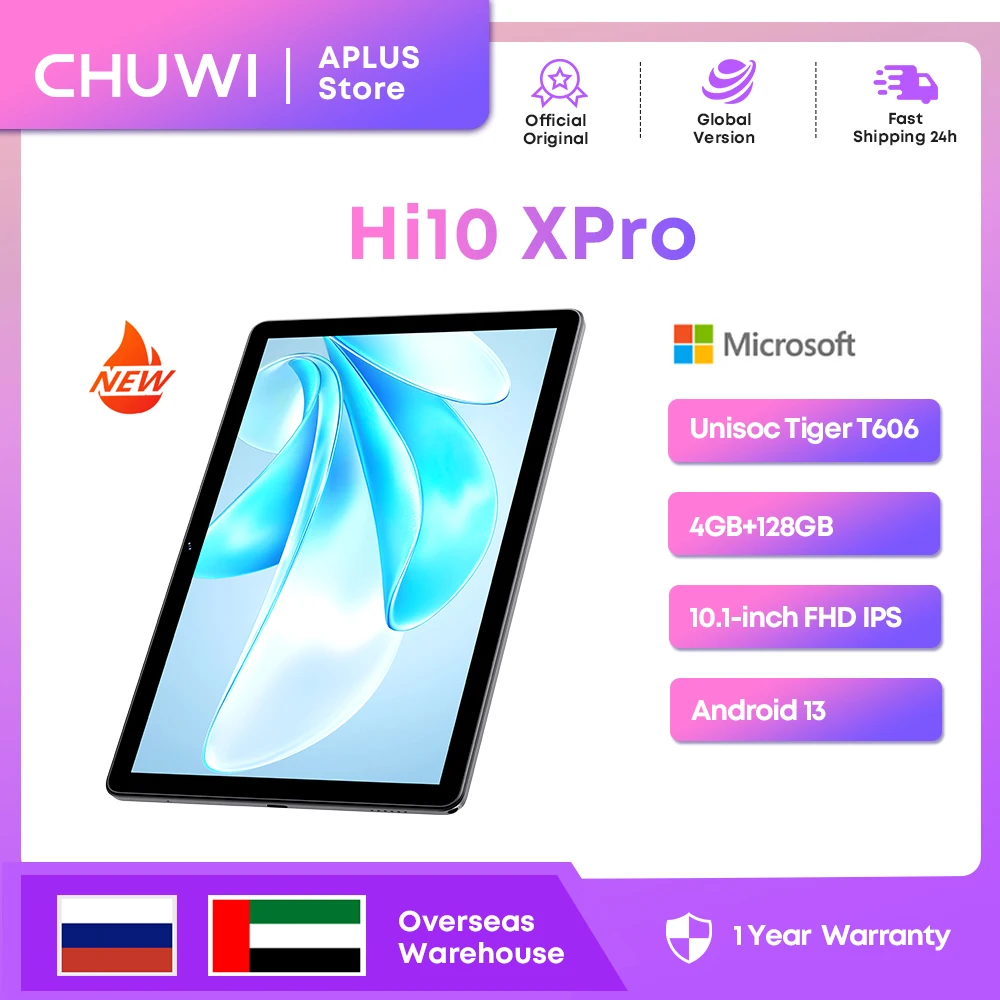 

CHUWI Hi10X Pro Tablet Android 13,10'' FHD IPS Screen 4GB+4GB RAM 128GB ROM UNISOC T606 Octa Core 7000mAh Battery 4G Tablets PC