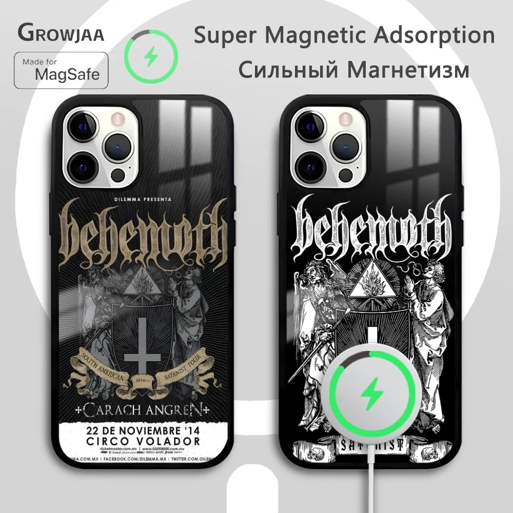 Black Metal Band B-BehemothS Phone Case For IPhone 16 15 14 13 12 11 Pro Max Plus Mini Magsafe Mirror Wireless Magnetic Funda