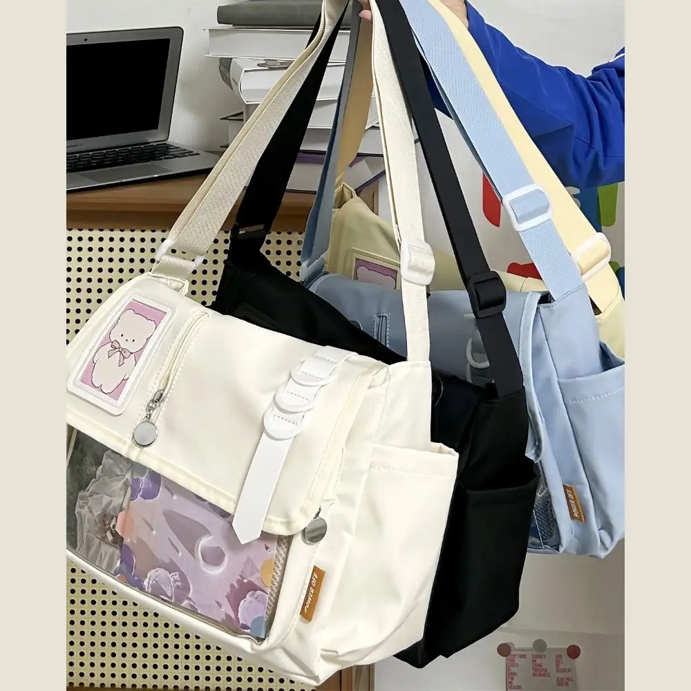

Y2K Transparent Crossbody Bag Lightweight Waterproof JK Ita Bag Japanese DIY Display Plate Harajuku School Bags