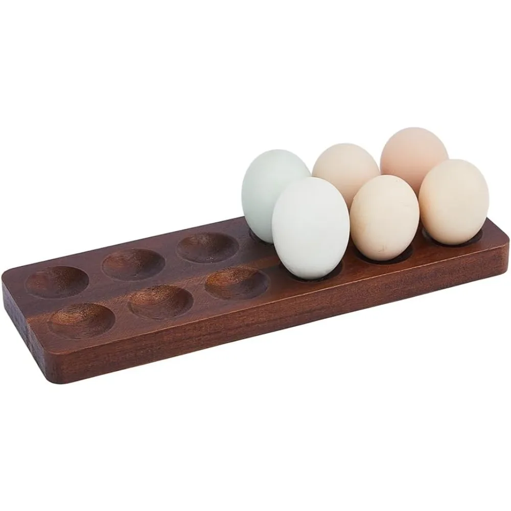 Wooden Egg Tray Holds Container Rack Container Egg Holder Countertop Tray Organizer Storage Trays Stackable