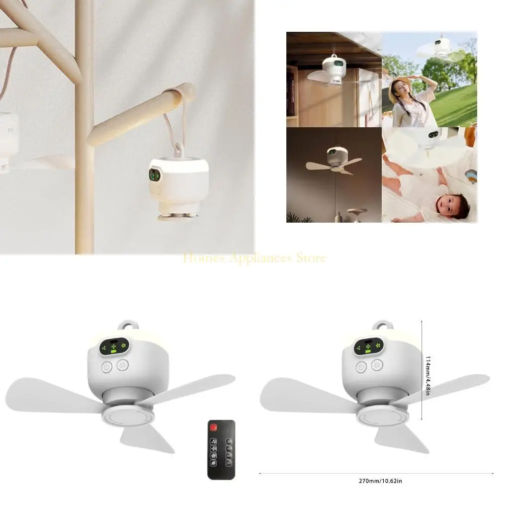 

D0AB USB Rechargeable Fan 8000mAh Battery Rechargeable Electric Fan Remote Control