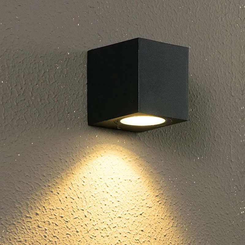 Outdoor Simple Exterior Wall Wall Lamp Waterproof Courtyard Lamp Waterproof Square Outdoor Single Head Wall Lamp
