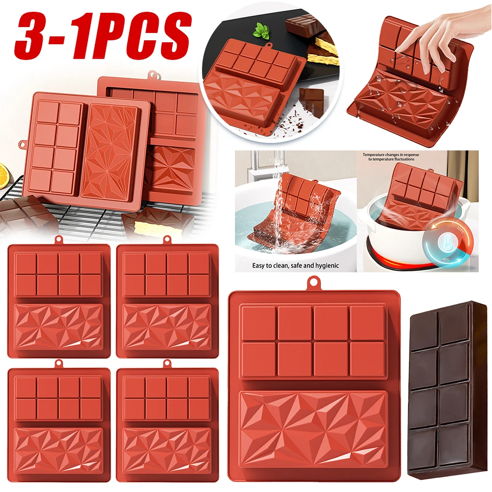 3-1PC Silicone Biscuit Baking Mould DIY Chocolate Candy Mold Mini Cookie Candy Molds Candy Bar Mold Household Baking Tools