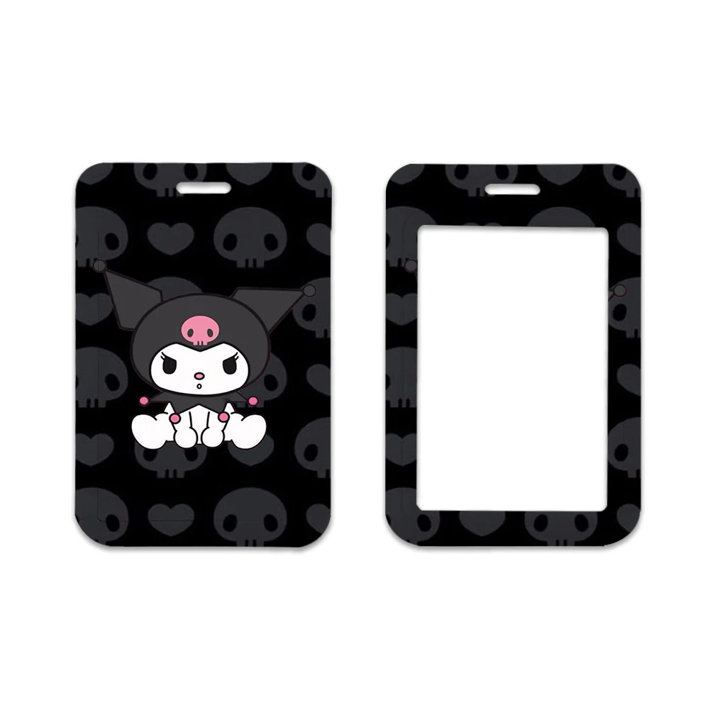 Lanière personnalisée Kuromi Cartoon pour enfants, porte-clés, badge, ULde téléphone portable pour femme, porte-carte Kawaii, W