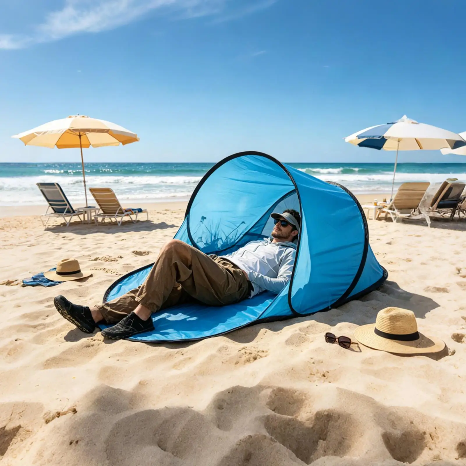 Portable Pop Up Sun Shelter Tent Single Person Beach Shade Canopy Foldable Tanning Face Shelter for Outdoor Pool Park Garden