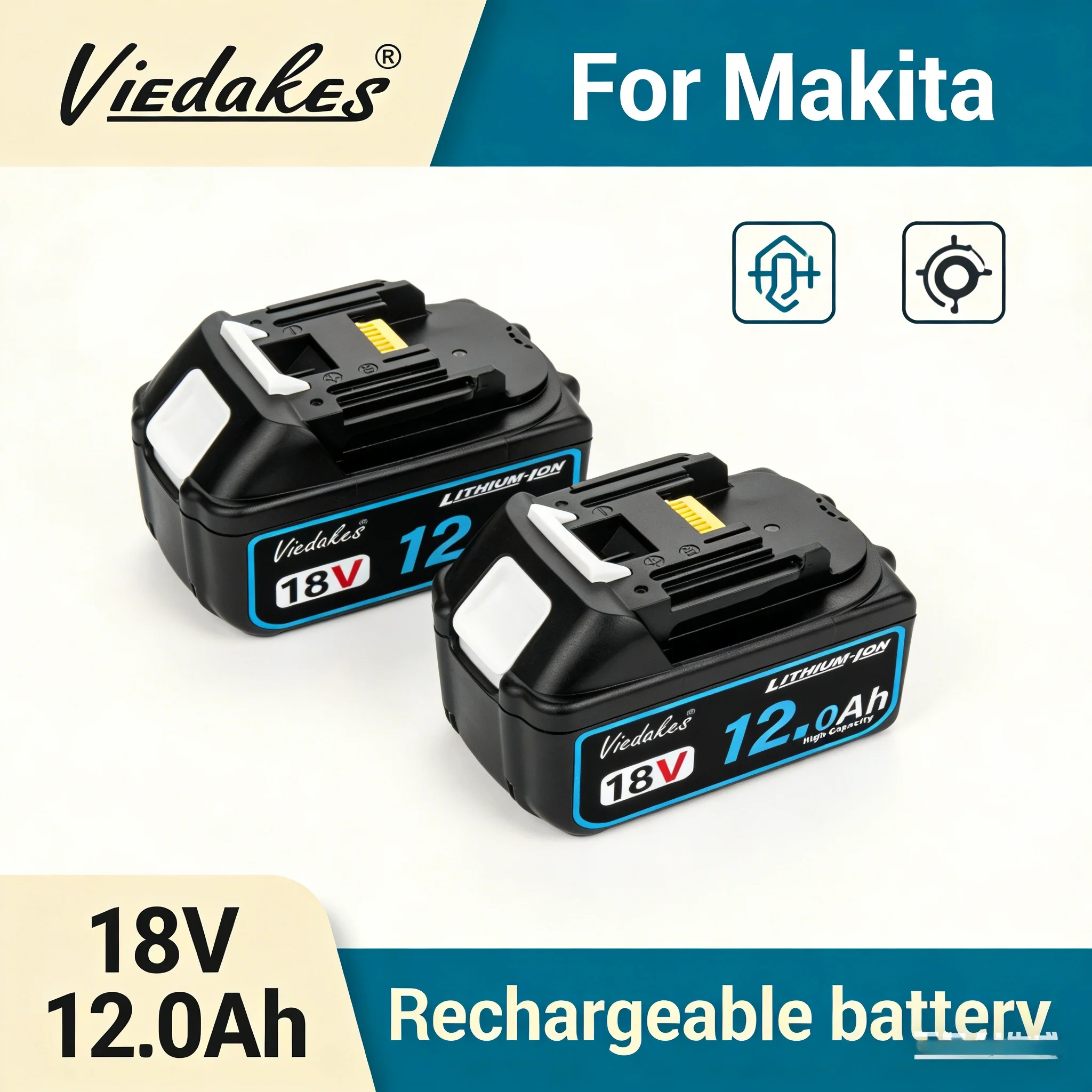 

original for Makita 18v DDF487 DTW700 DGA404 DTD172 power tools battery， 18V 8000mAh/10000mAh/12000mAh Lithium-ion battery