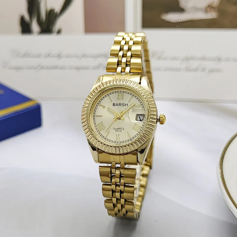 Orologio da donna di design di marca di lusso Orologio da polso al quarzo con quadrante alla moda Orologio da donna dorato casual Regali Reloj De Mujer di alta qualità