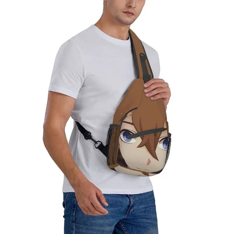 Tartaglia-mochila de hombro de Genshin Impact para hombre, bolso de pecho personalizado, bandolera de juego de Anime, mochila de viaje