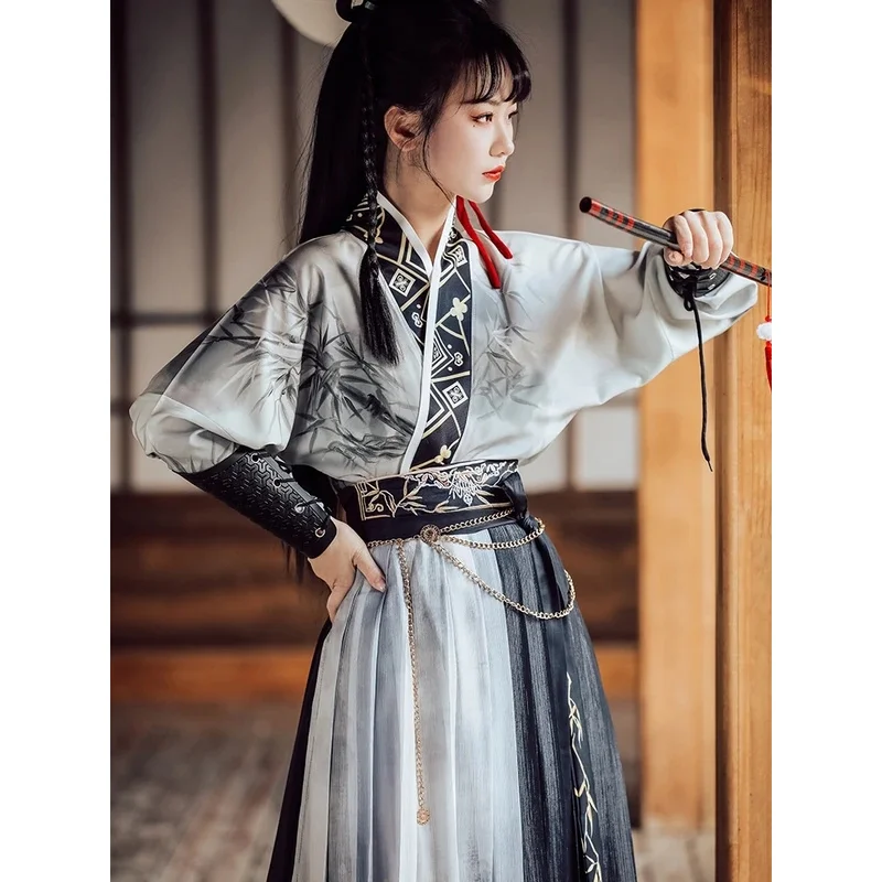 NewMucha Hanfu Cos, Song, Jiaozi, Qi Waist, Guofeng, Ink Wash, Men And Women's Same Style, Cool Sasa, Everyday2025c;5,v'8.d;
