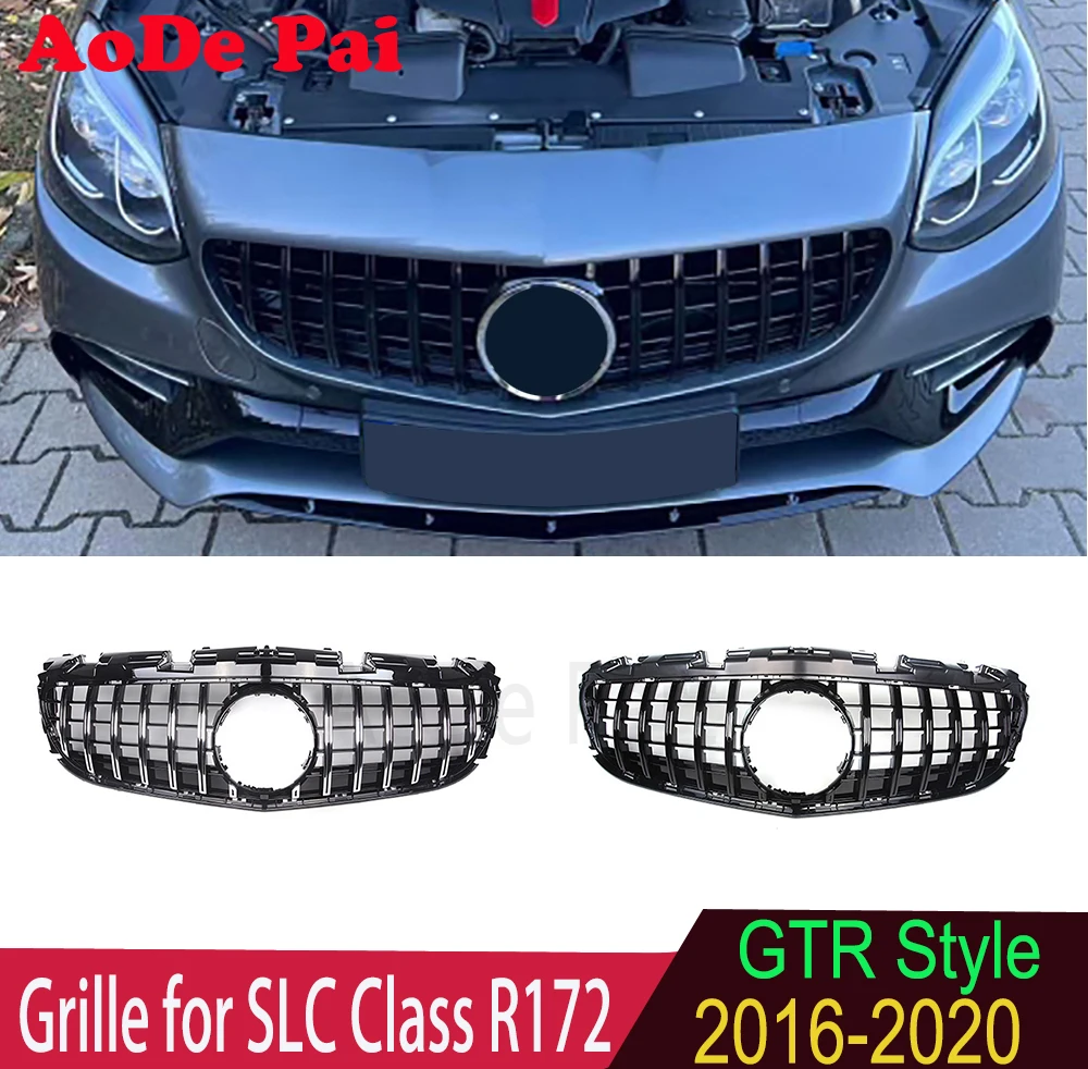 

SLC R172 Grille GTR GT Panamericana Style Front Bumper Mesh Hood Grill for Mercedes Benz SLC Class W172 2016-2020 SLC300