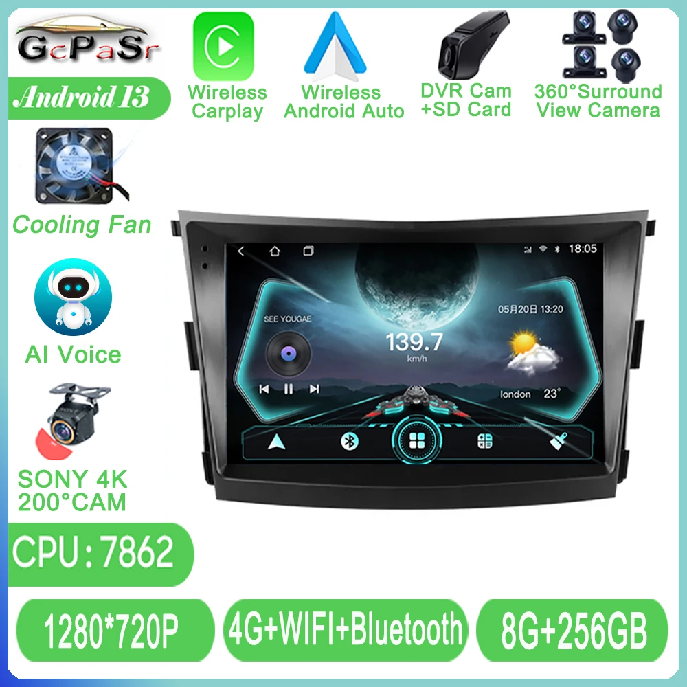 

5G WIFI Auto For SsangYong Tivoli 2015 - 2019 Car Radio Multimedia Video Player Navigation GPS Android Carplay 4G BT No 2Din DVD