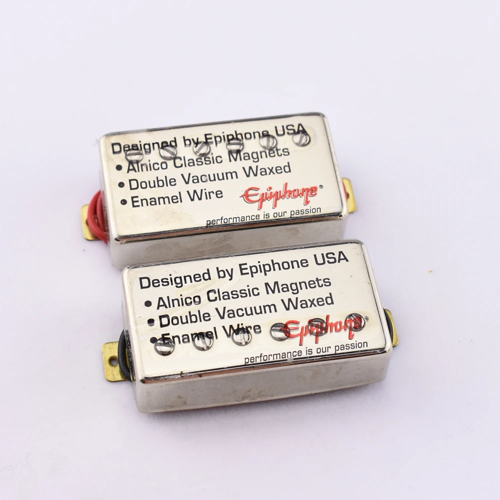 1 Set Original Genuine Epi Standard Electric Guitar Alnico Humbucker Pickup Nickel Cover