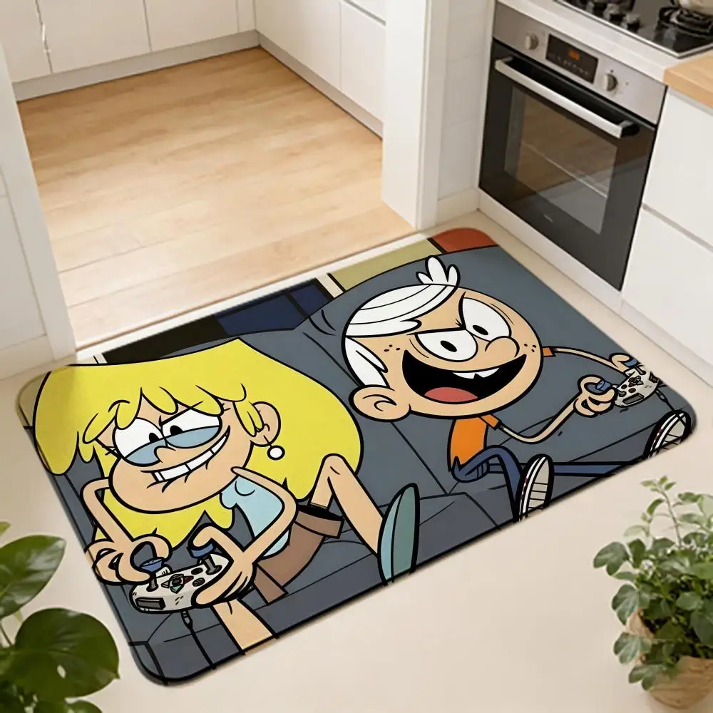 ANIME T-The Loud House Alfombra absorbente para el suelo, alfombra de entrada antideslizante para baños y sanitarios