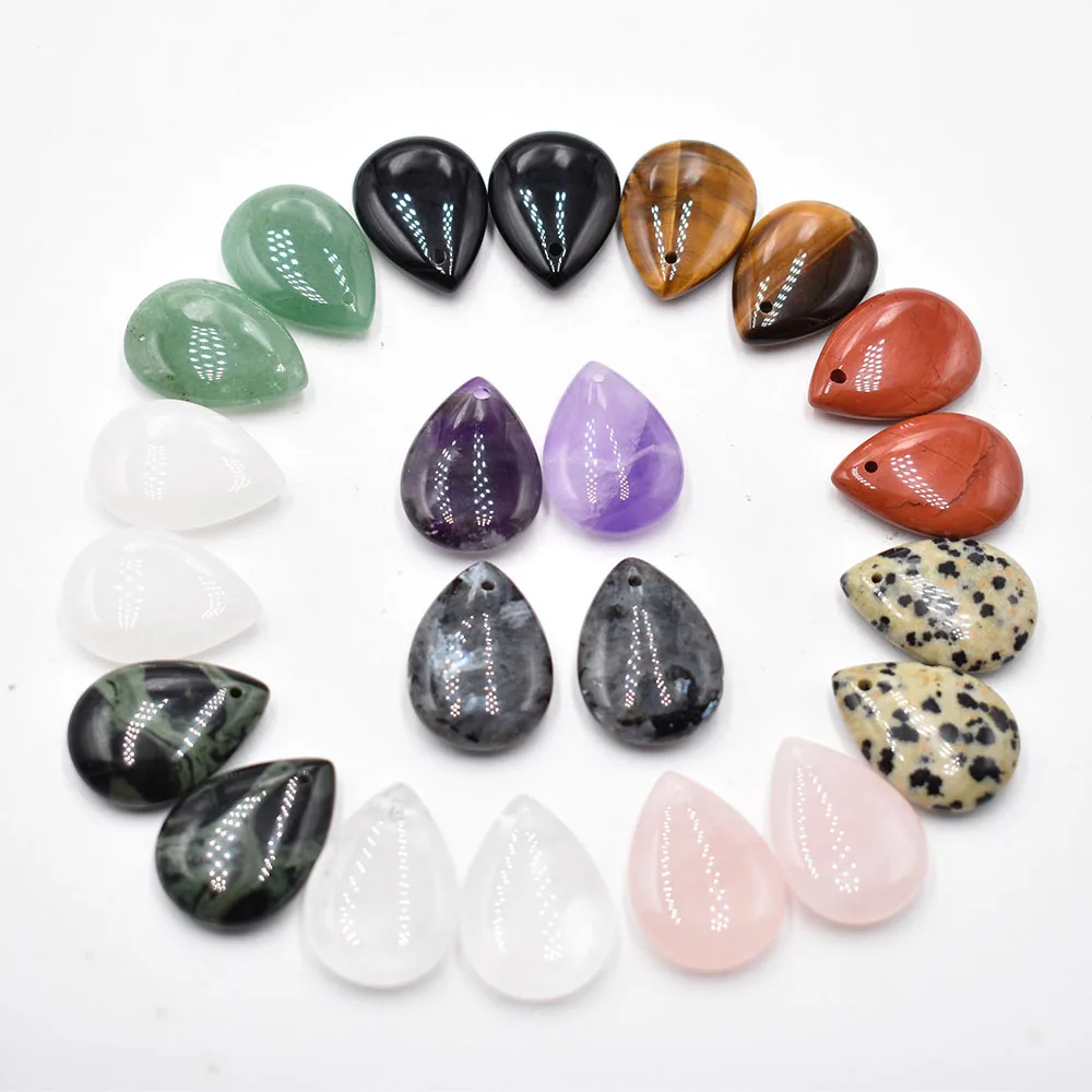 Modische, hochwertige Anhänger aus natürlichem Tigerauge und Amethyst in Tropfenform für die Schmuckherstellung, 12 Stück/Lot, kostenloser Versand. – Detail 1