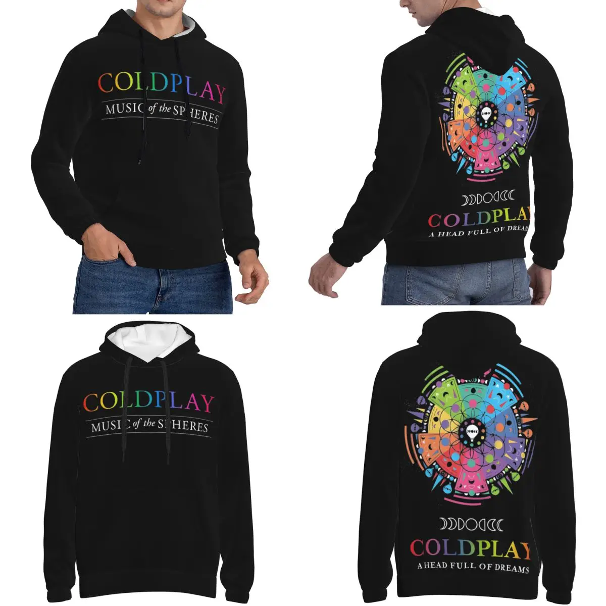 Cold Play Rock Band Hoodie Voor Heren Dames 2024 Tour Trui Lange Mouw Sweatshirts Met Capuchon En Kanga Zak