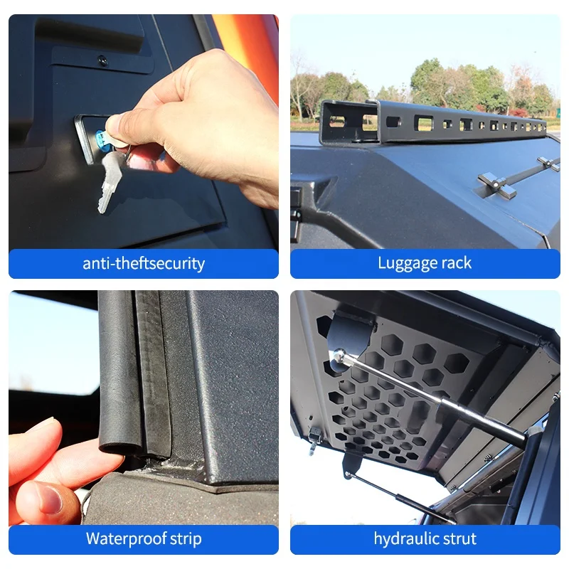 Auto Parts Heavy Duty Waterproof Aluminum Hardtop Truck Bed Canopy Camper Off-Road for F150 Ranger Maverick