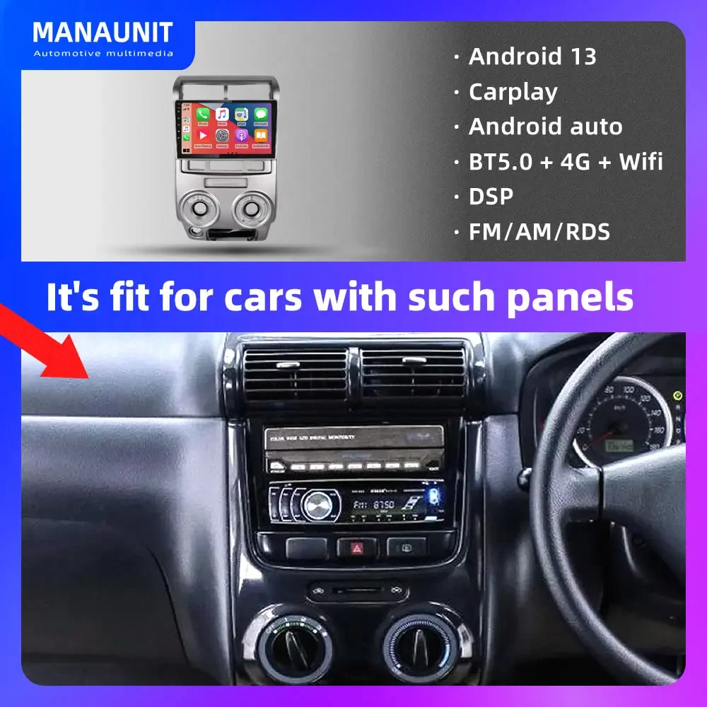 For Toyota Avanza RHD 2004-2012 Car Multimedia Player,Carplay,Android Auto,Radio,Navigation,GPS,Stereo,Head Unit,DVD,BT5,4G,ADAS