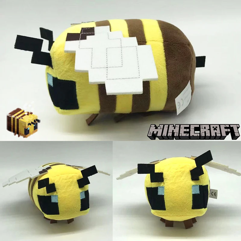 Minecraft Bee, мягкая кукла, креативная подушка, игра, мультяшная фигурка, игрушка, кавайное украшение для дома, детские милые подарки на день рождения