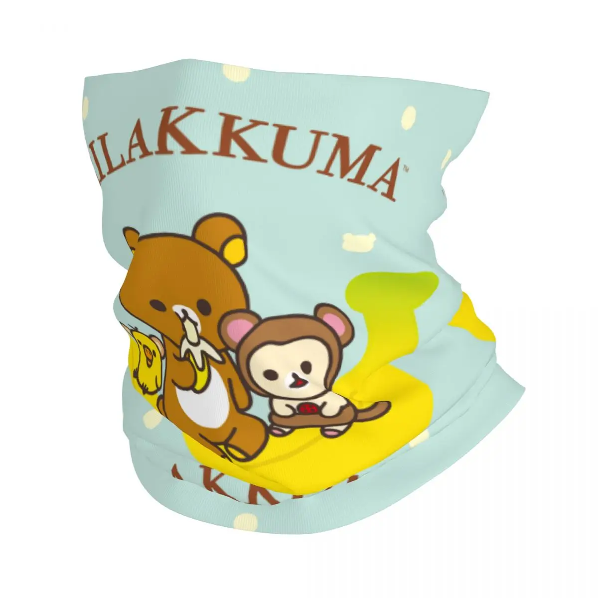 Cartoon Bear Rilakkuma Bandana Neck Gaiter for Hiking Running Women Men Wrap Scarf Headband Warmer