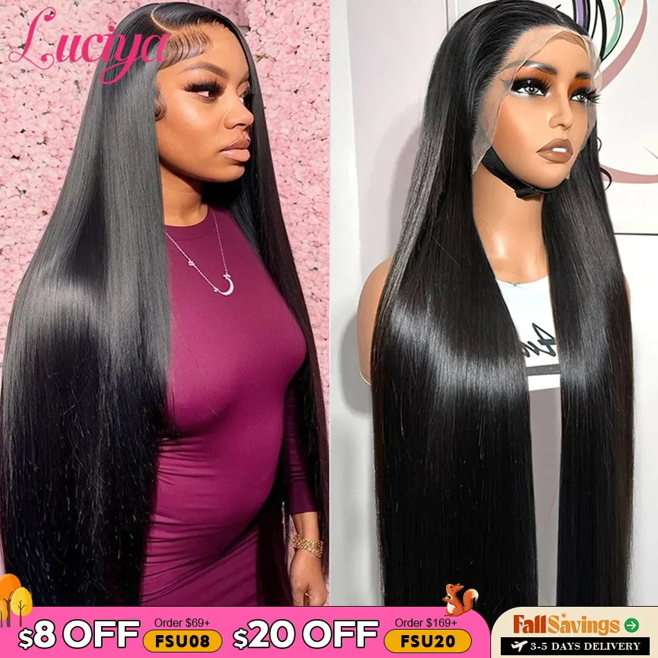 Proste 13x4/13x6 HD Przezroczyste koronkowe peruki z ludzkich włosów Pre Plucked 360 Lace Frontal Wig Human Hair 5x5 HD Lace Closure Wig