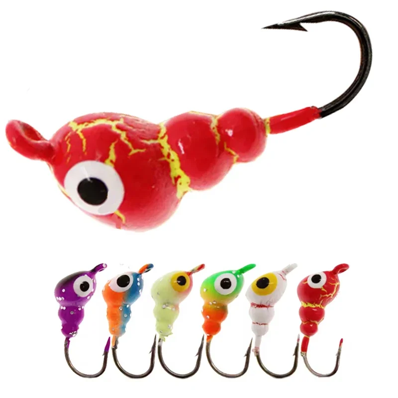 TAKEDO 10# 12# 14# Ice Fishing Hook Field Snail Shape Jigbait Ice Fishing Lure Jig Head Hook For Carp Bass