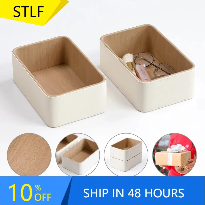 XMSJ Customized PU Leather Storage Box Organizer Desktop Storage Box Jewelry Perfume Storage Tray