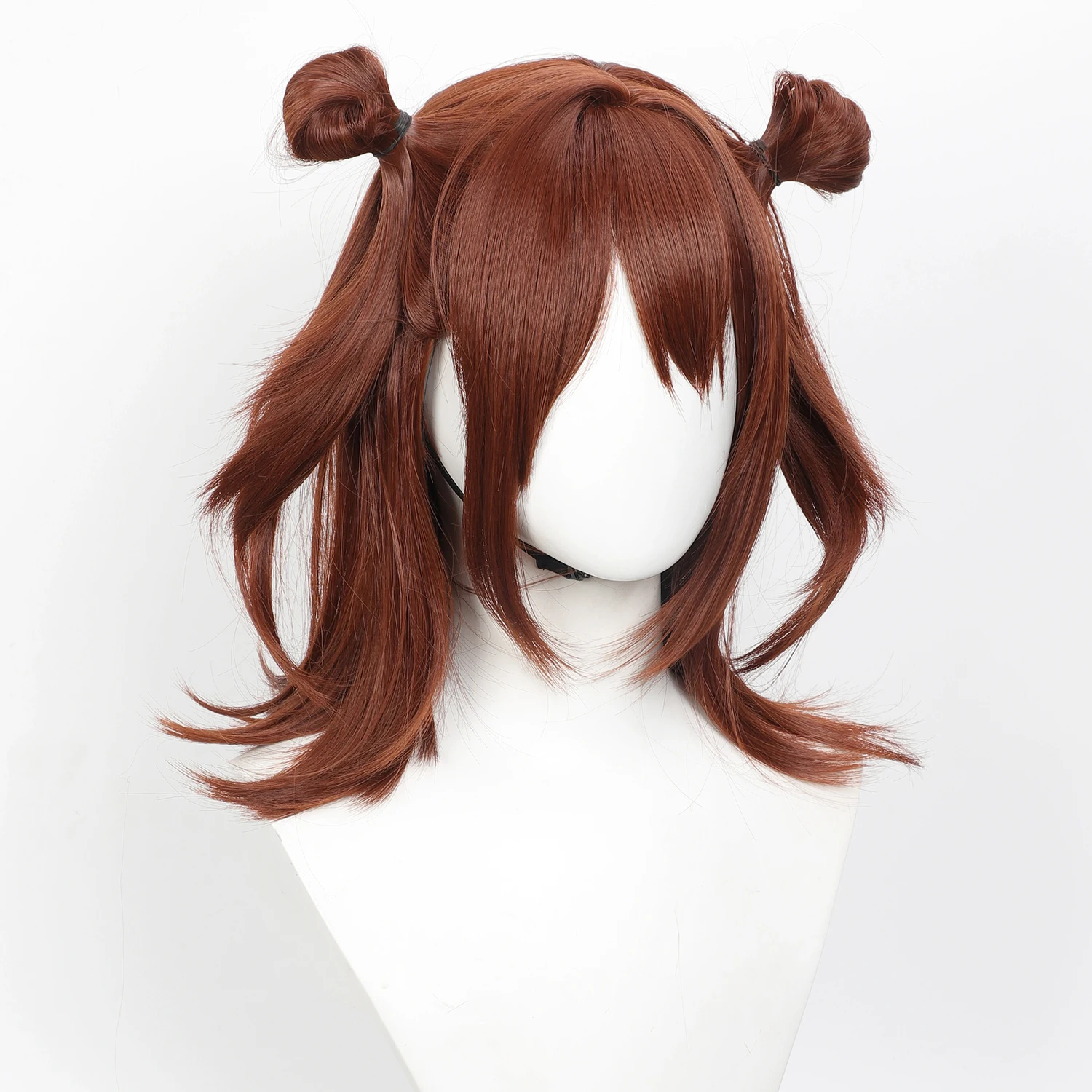 BanG Dream Kasumi Toyama Cos Wig Brown Double Buns Double Braids Scalp Top Heat Resistant Synthetic Anime Wig Halloween with Wig