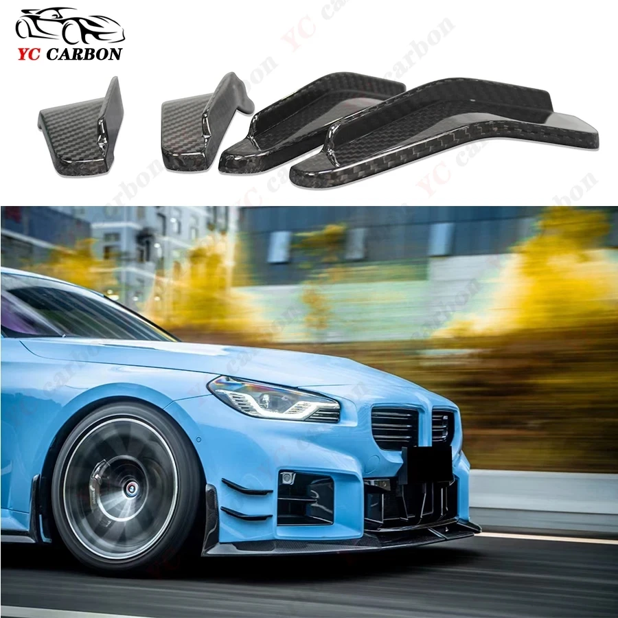 For BMW M2 G87 2022+ Carbon Fiber Front Bar Wind Knife Trim Cover Car Decoration Retrofitting Accessories Upgrade body kit