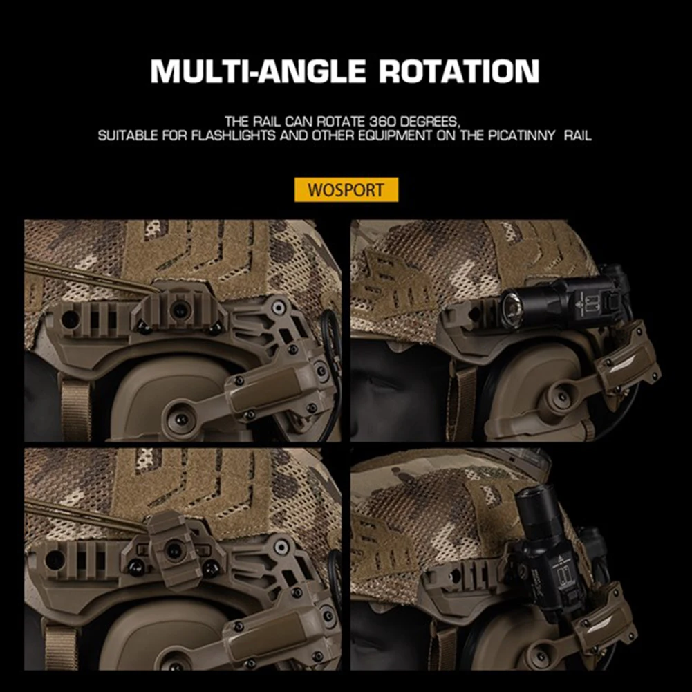 

Адаптер для освещения шлема, регулируемый на 360 градусов, нейлоновая направляющая для шлема, крепление для фонарика для команды Wendy 3,0, рейка