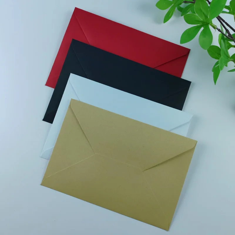 Custom. in Stock Blank Simple Nordic Style-Border Kraft Paper Self-Adhesive Envelope Custom Greeting Card Invitation Postc