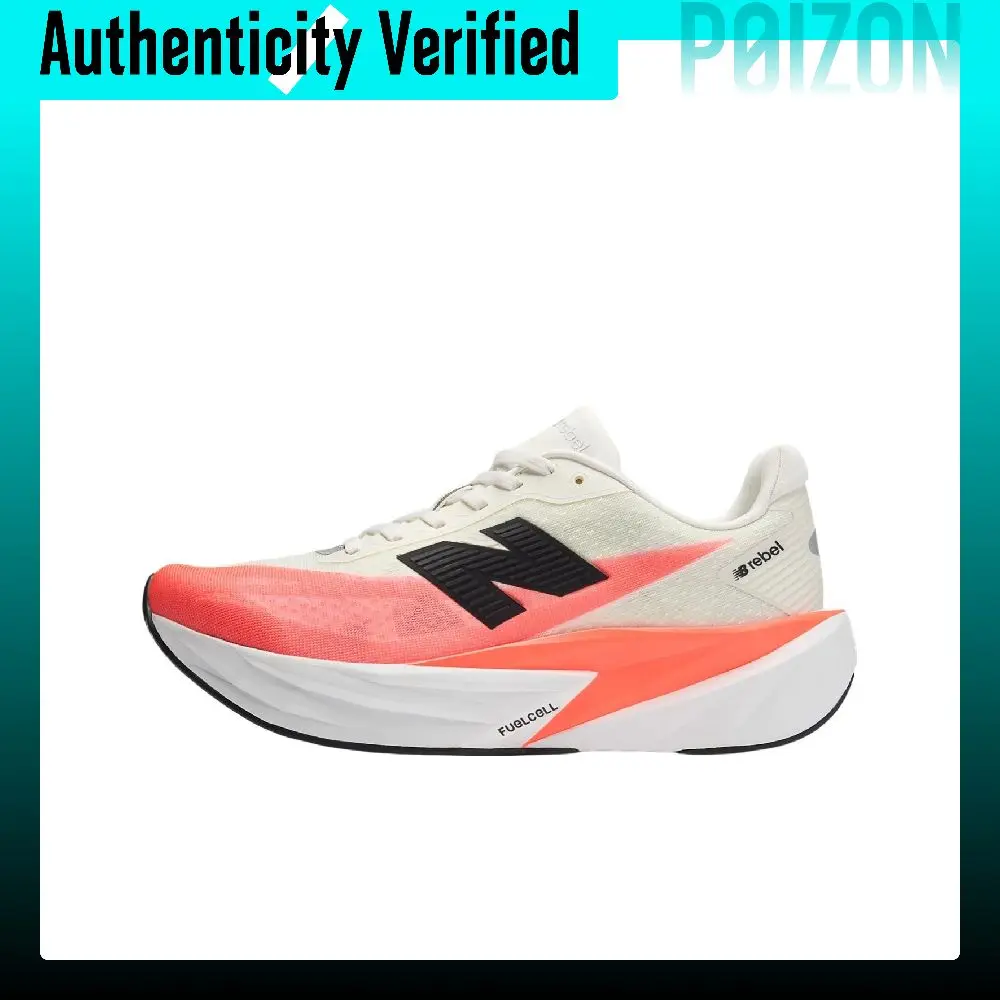 New Balance FuelCell Rebel V5 Breathable Low top Running Shoes Men's White Red MFCXLV5