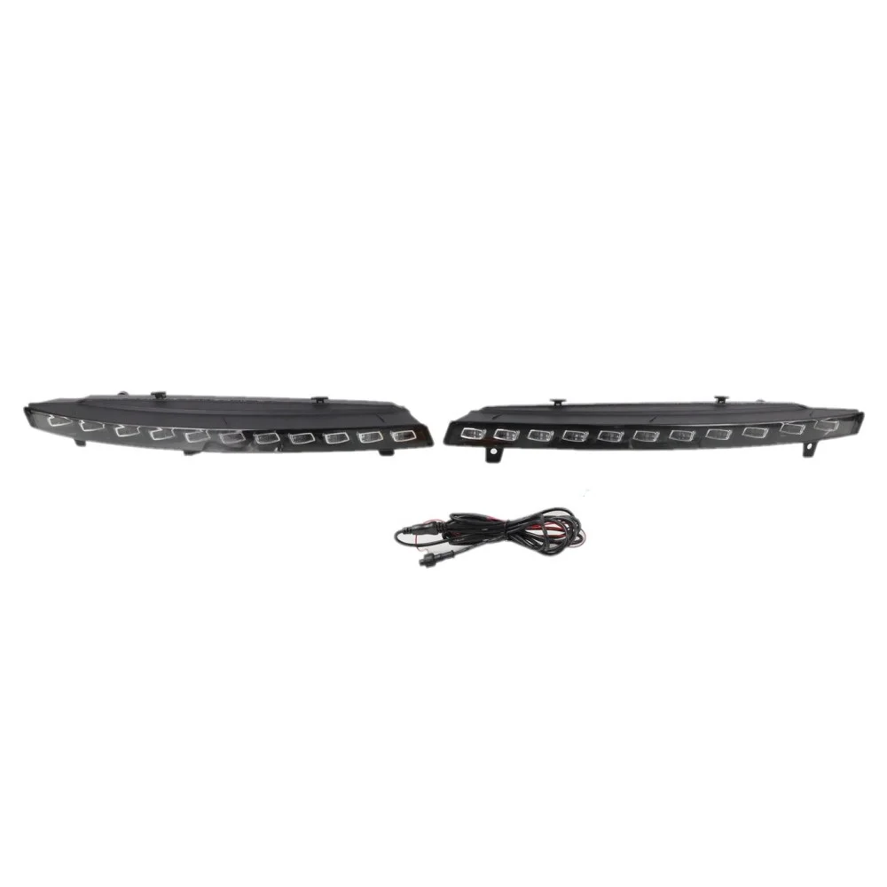 July King LED Daytime Running Lights case for Audi Q7 2010-2015, LED Scanning Front Bumper DRL + Streamer Yellow Turn Signals
