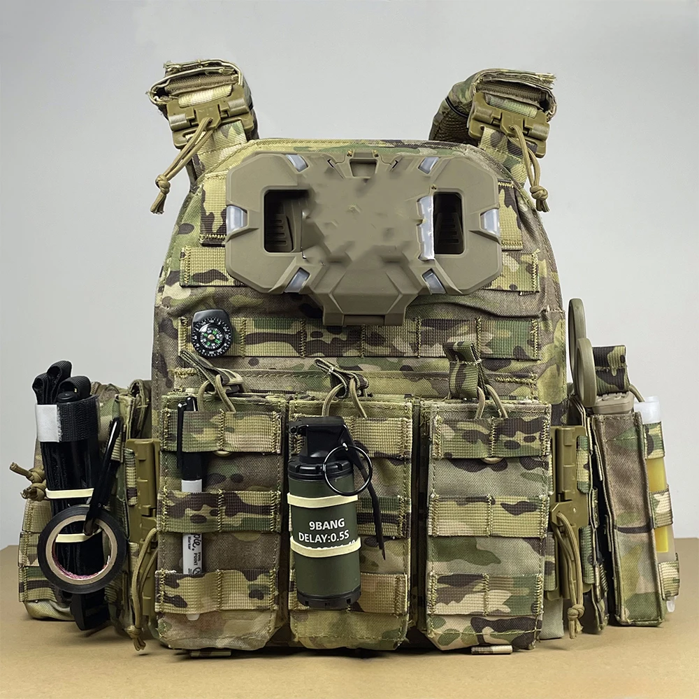 Conjunto completo de equipo táctico, casco de camuflaje rápido, chaleco de liberación rápida, soporte de pecho de fuerzas especiales para juego de guerra CS Call of Duty