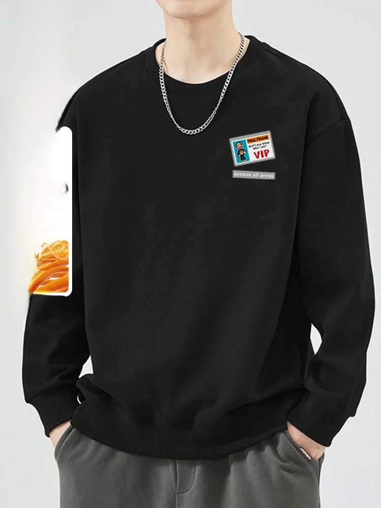 

Мужская утепленная толстовка с капюшоном на флисовой подкладке, осенне-зимняя, с круглым вырезом, с принтом обезьяны, повседневная, молодежная, модная, хлопковая, Po...