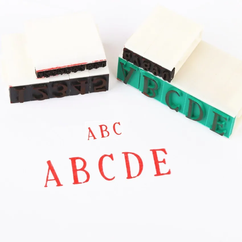 Plastic Adjustable Removable Movable Seal Stamp Hand Printing Numbers Letters Combination 4 Sets