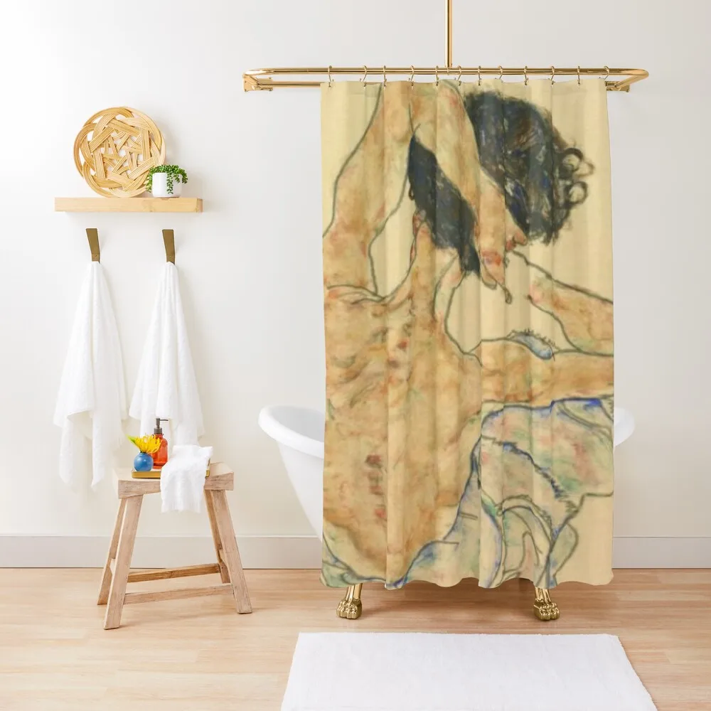 

Egon Schiele - Artwork (1917) Занавеска для душа Водонепроницаемые аксессуары для душа и услуг Аксессуары для ванной комнаты Занавеска
