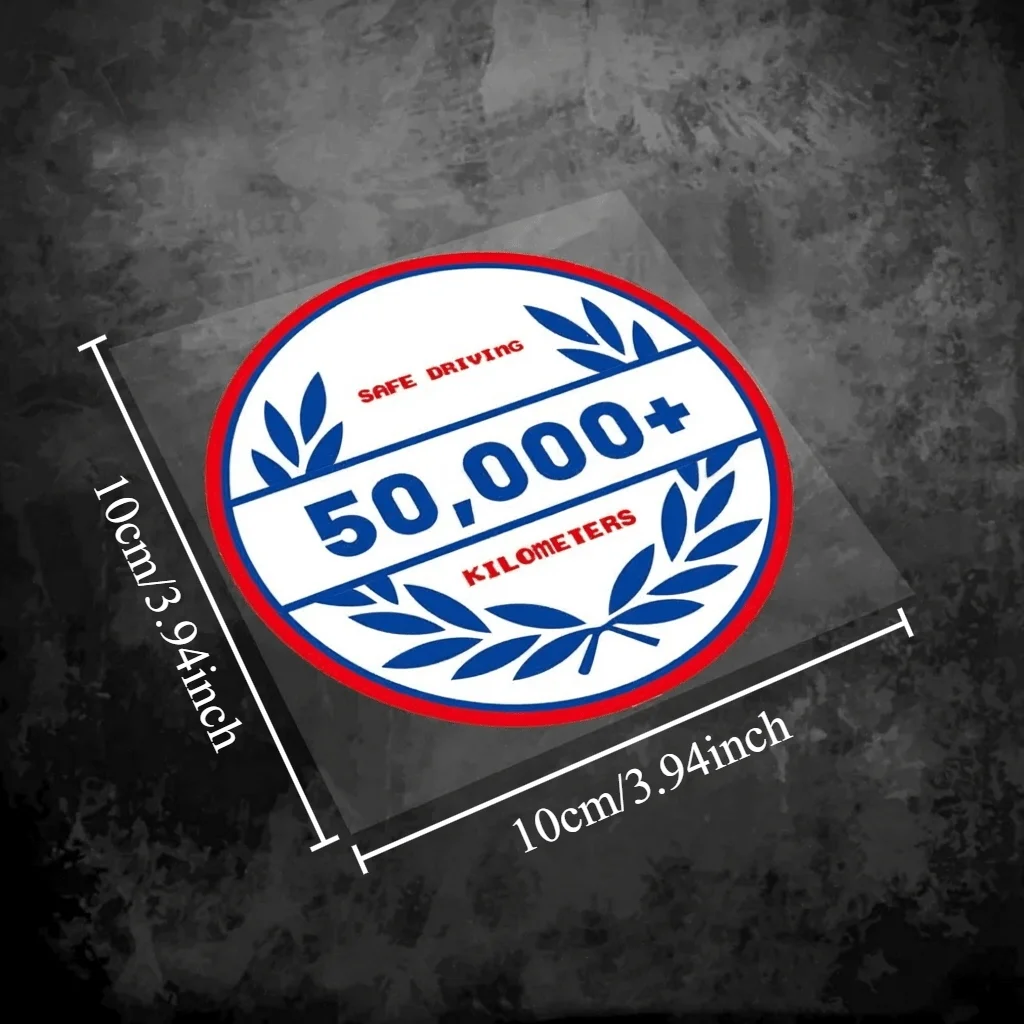 1Pc Safe Driving Mileage Sticker 50K-400K km Badge Waterproof Vinyl Decal for Car Window Bumper Body Decor