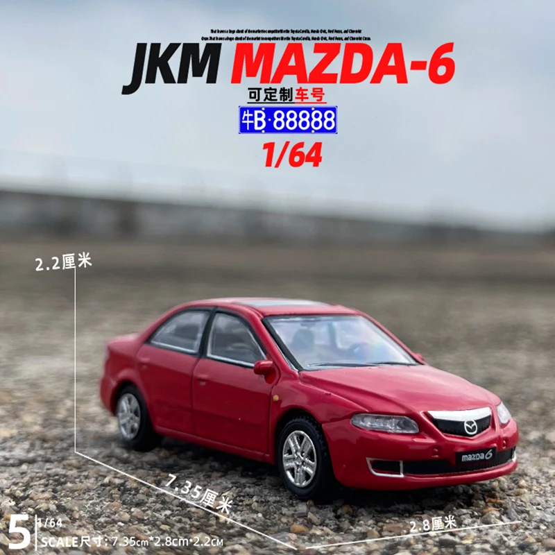 JKM 1 / 64 Mazda 6 Sedan pocket Alloy Car Model gliding Child Car Toys Collection ornaments